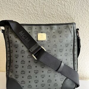 MCM Black and Gray Messenger Bag